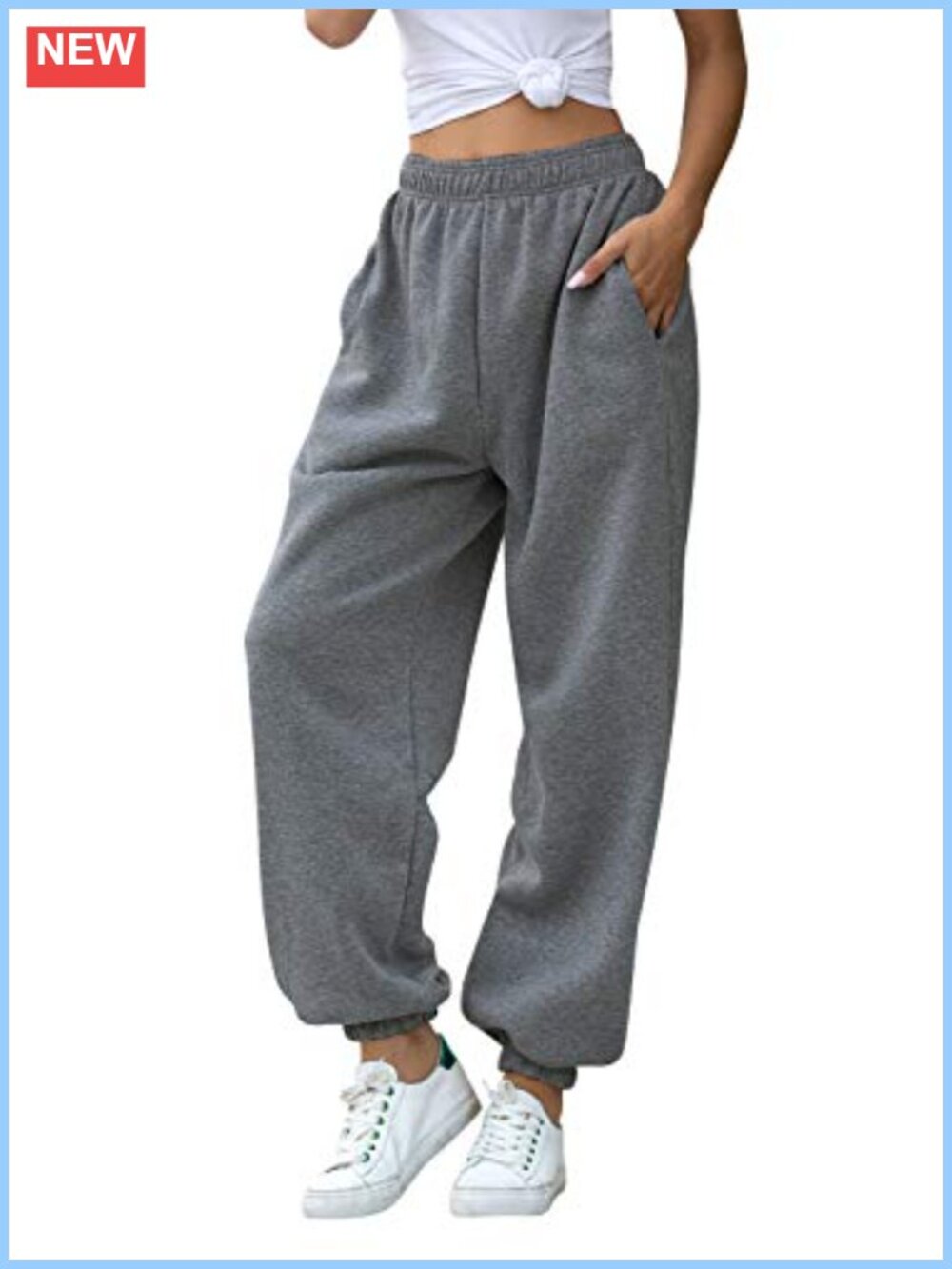 Women's Baggy Sweatpants High Waisted Cotton Polyester Jogger Lounge Pants